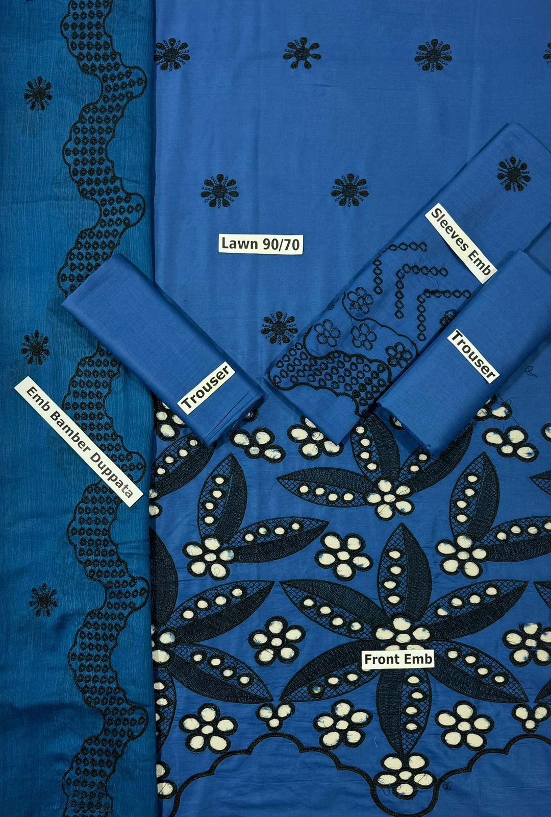 SUMMER-3 PC LAWN EMBROIDERED SHIRT WITH CHIFFON EMBROIDERED DUPPATA SALE-37