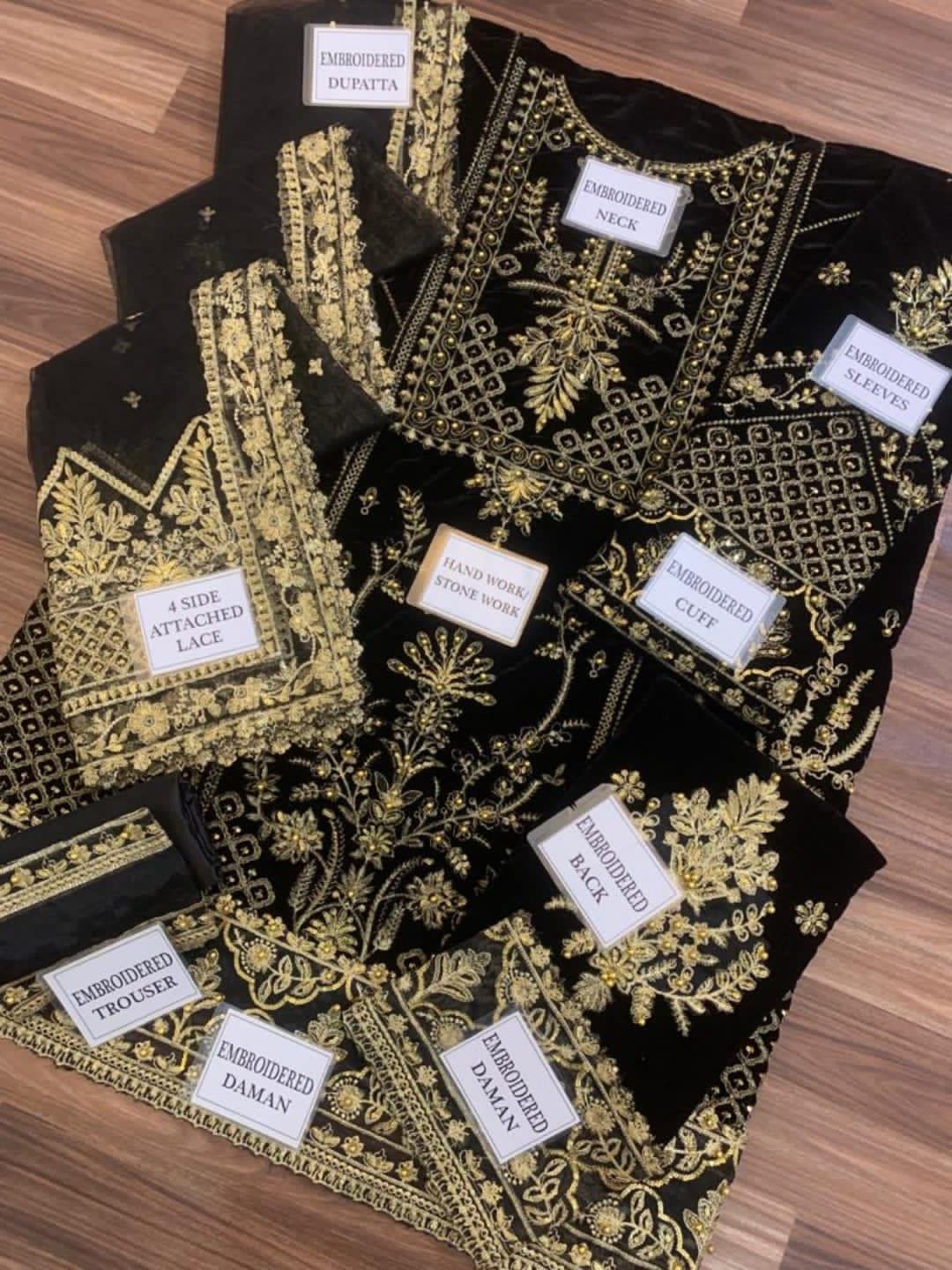 GULAAL -3PC FANCY HEAVY FULLY EMBROIDERED VELVET DRESS WITH 4 SIDE HEAVY EMBROIDERED DUPATTA WITH HEAVY EMBROIDERED PALLU ATTACH- FPW-83