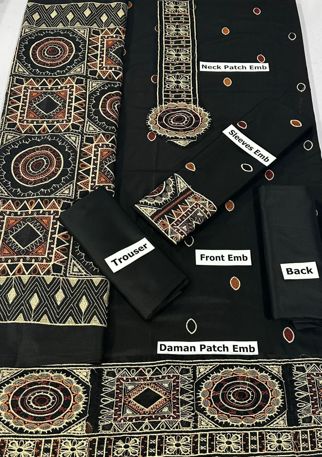 BAREEZE -3PC EMBROIDERED DHANAK DRESS WITH FULLY EMBROIDERED DHANAK SHAWL- FW-37