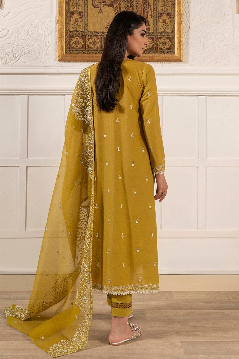 CROSS STITCH -3PC EMBROIDERED DHANAK DRESS WITH EMBROIDERED DHANAK WOOL SHAWL- FSW-07