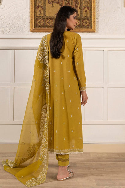 CROSS STITCH -3PC EMBROIDERED DHANAK DRESS WITH EMBROIDERED DHANAK WOOL SHAWL- FSW-07