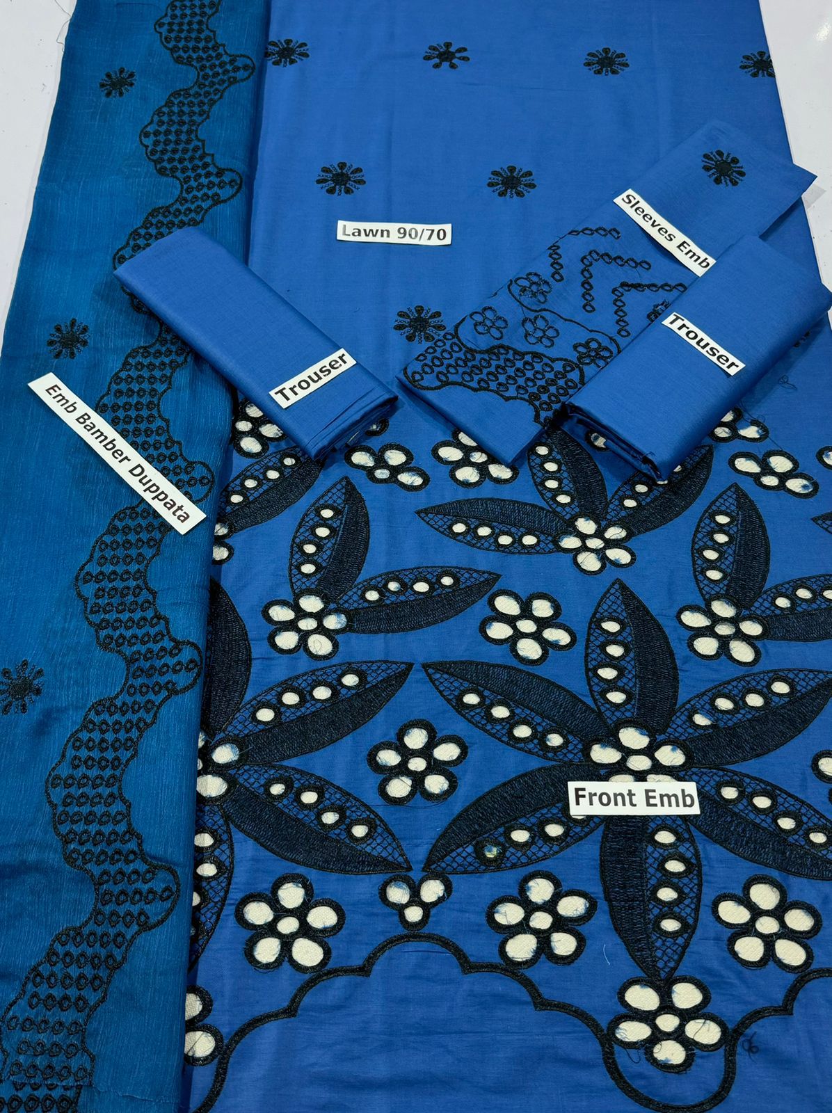 SUMMER-3 PC LAWN EMBROIDERED SHIRT WITH CHIFFON EMBROIDERED DUPPATA SALE-37