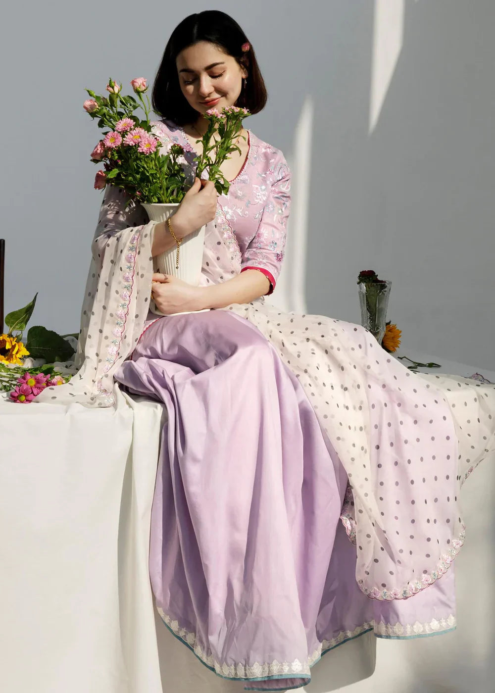 BAREEZE -3PC HEAVY EMBROIDERED LAWN DRESS WITH EMBROIDERED CHIFFON DUPATTA- EL-14