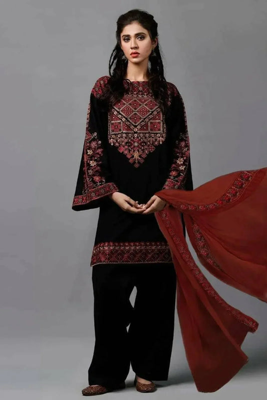 KAYSERIA - 3PC LAWN HEAVY EMBROIDERED SHIRT WITH EMBROIDERED CHIFFON DUPATTA - FCO-40