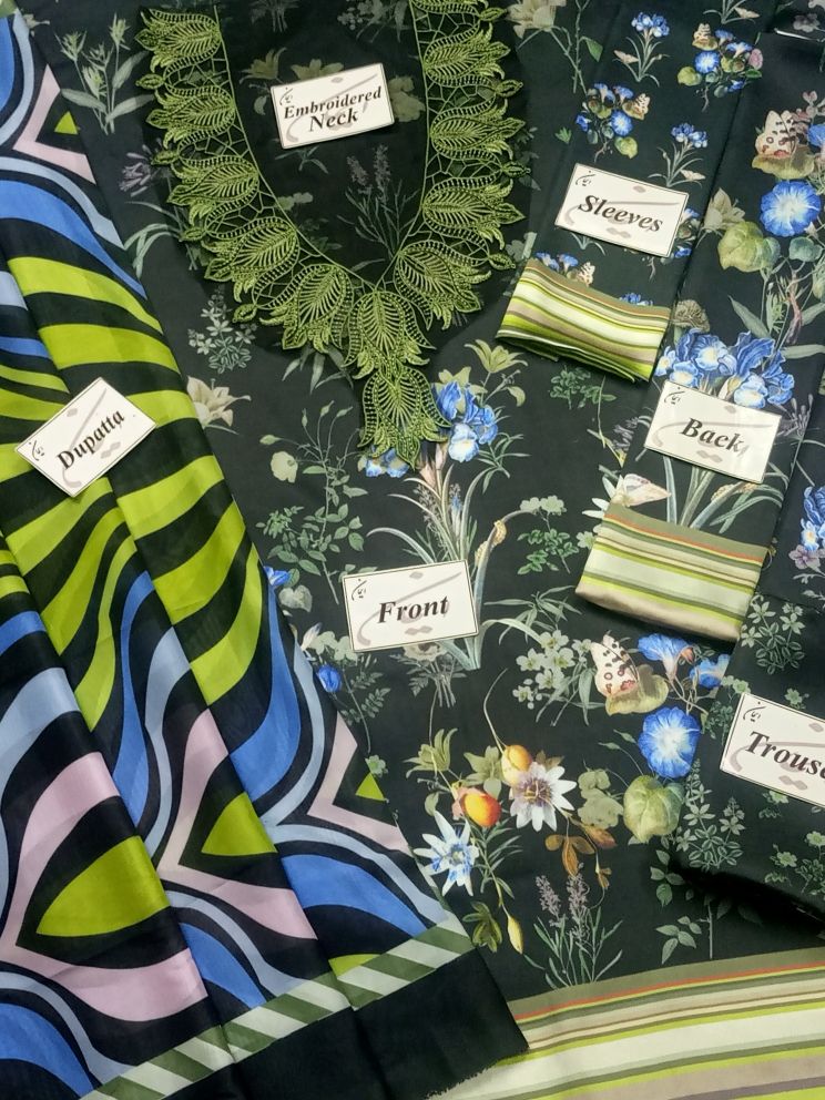 SOBIA NAZIR -3PC EMBROIDERED SILK DRESS WITH SILK DUPATTA- FW-116