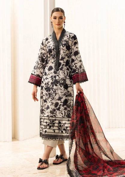 ZAINAB CHOTHANI -3PC EMBROIDERED CAMBRIC DRESS WITH CAMBRIC DUPATTA- FW-80