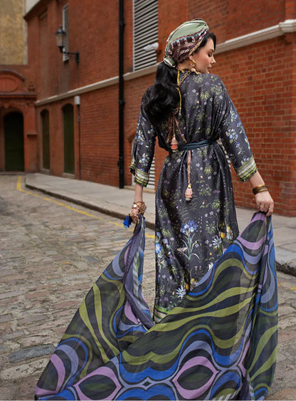 SOBIA NAZIR -3PC EMBROIDERED SILK DRESS WITH SILK DUPATTA- FW-116