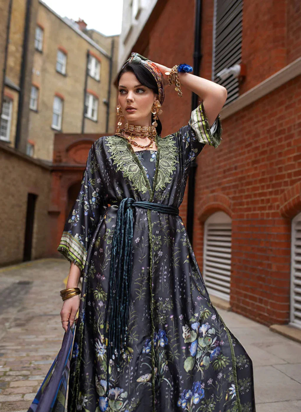 SOBIA NAZIR -3PC EMBROIDERED SILK DRESS WITH SILK DUPATTA- FW-116