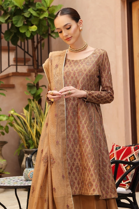 BAREEZE-3 PC LAWN EMBROIDERED SHIRT WITH CHIFFON EMBROIDERED DUPPATA SALE-39