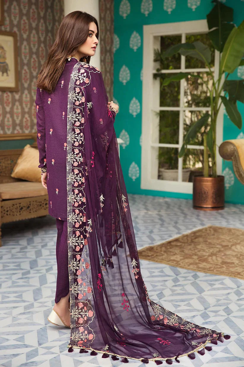 RANG RASIYA -3PC EMBROIDERED LINEN DRESS WITH EMBROIDERED CHIFFON DUPATTA- FW-25