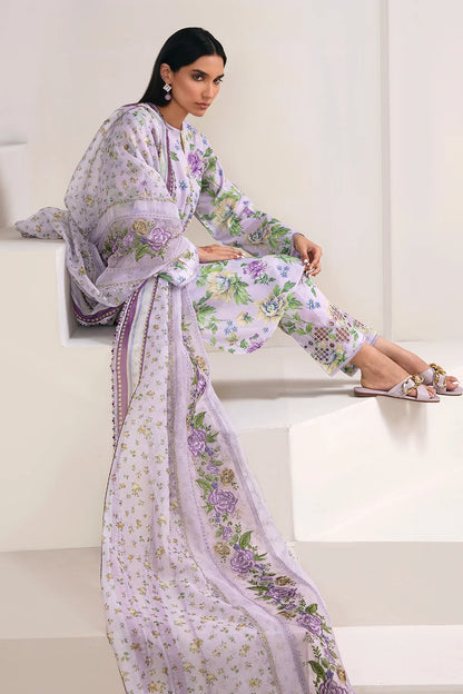 BAROQUE -3PC PRINTED LINEN DRESS WITH PRINTED LINEN DUPATTA- FW-36