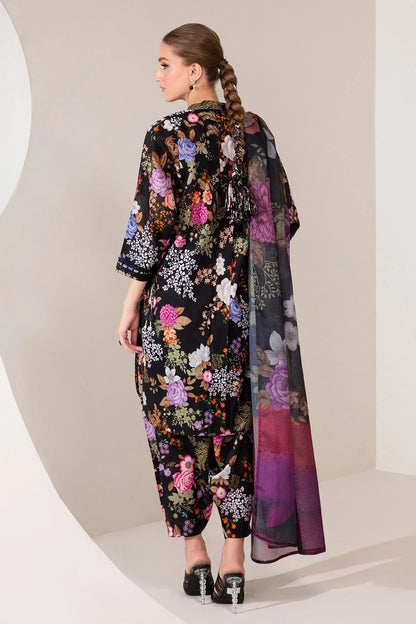 BAROQUE -3PC PRINTED LINEN DRESS WITH PRINTED LINEN DUPATTA- FW-08