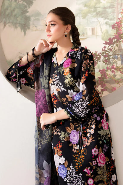 BAROQUE -3PC PRINTED LINEN DRESS WITH PRINTED LINEN DUPATTA- FW-08