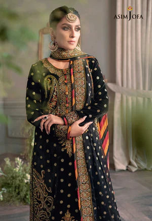 ASIM JOFA -3PC HEAVY FANCY EMBROIDERED FANCY DRESS WITH 4 SIDE HEAVY EMBROIDERED DUPATTA- FPW-82