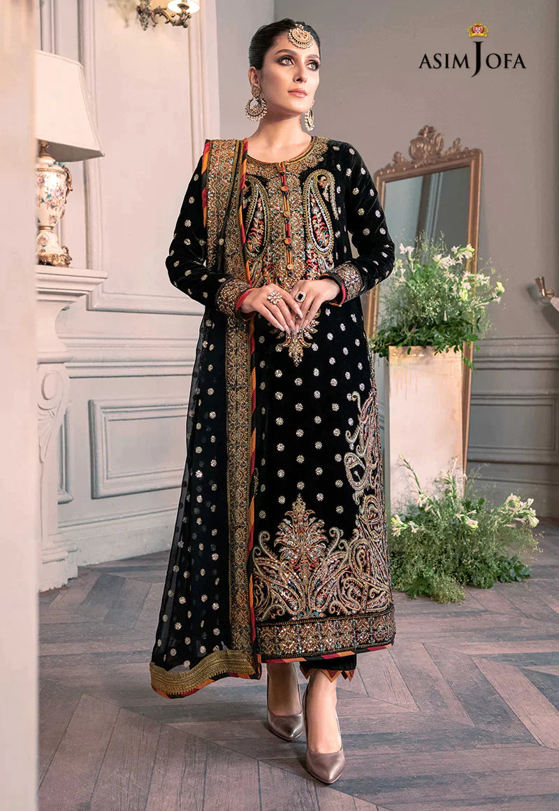 ASIM JOFA -3PC HEAVY FANCY EMBROIDERED FANCY DRESS WITH 4 SIDE HEAVY EMBROIDERED DUPATTA- FPW-82