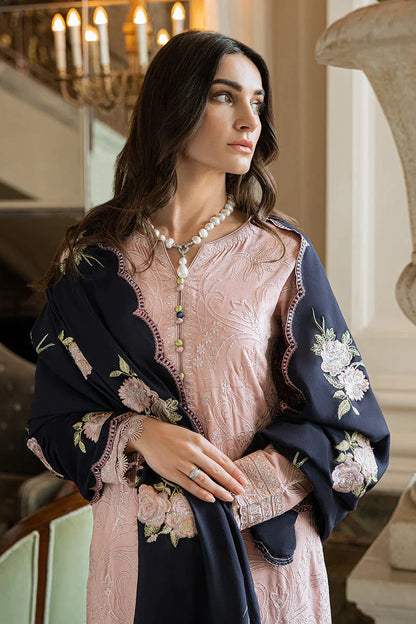 MUSHQ -3PC EMBROIDED LINEN DRESS WITH EMBROIDED CHIFFON DUPATTA- FW-13