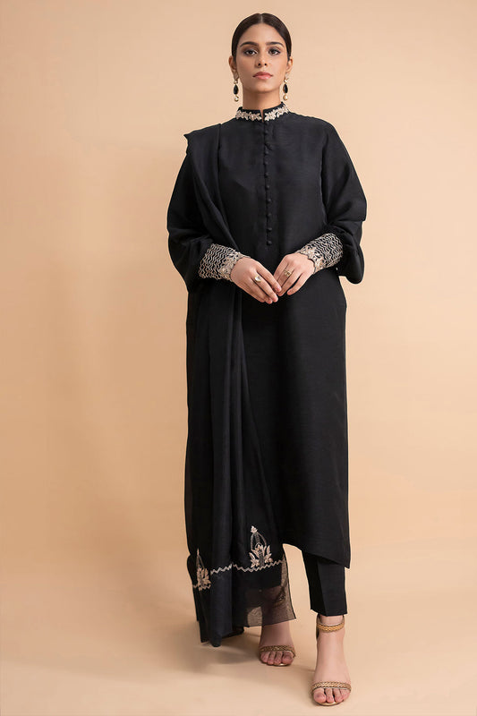 NERA -3PC EMBROIDERED DHANAK DRESS WITH EMBROIDERED DHANAK WOOL SHAWL- FW-90