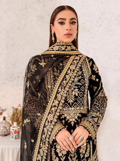 GULAAL -3PC FANCY HEAVY FULLY EMBROIDERED VELVET DRESS WITH 4 SIDE HEAVY EMBROIDERED DUPATTA WITH HEAVY EMBROIDERED PALLU ATTACH- FPW-83