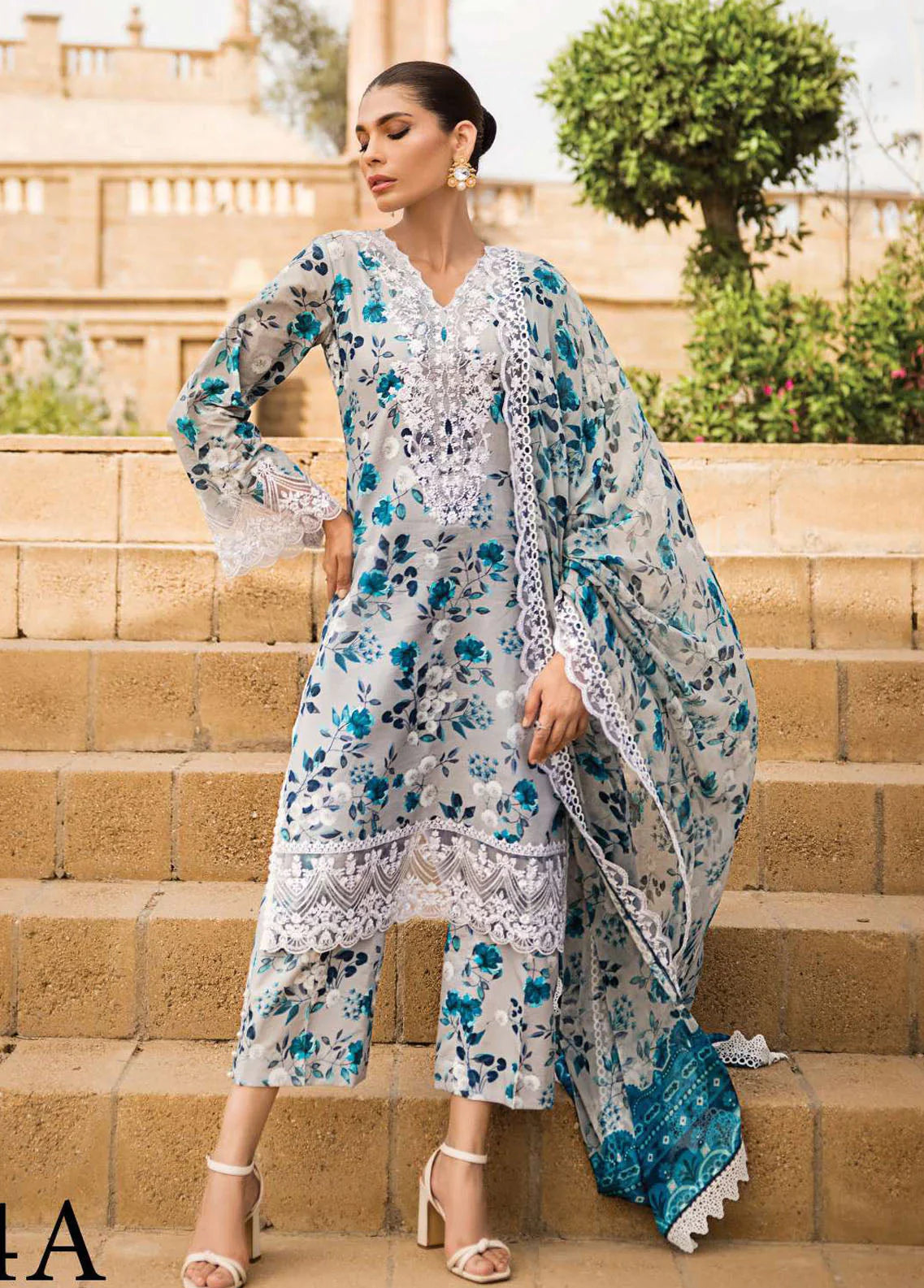ZAINAB CHOTHANI -3PC PRINTED LINEN DRESS WITH PRINTED LINEN DUPATTA- FW-07