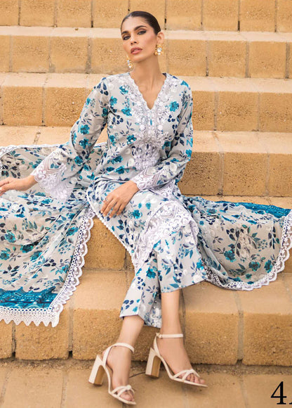 ZAINAB CHOTHANI -3PC PRINTED LINEN DRESS WITH PRINTED LINEN DUPATTA- FW-07
