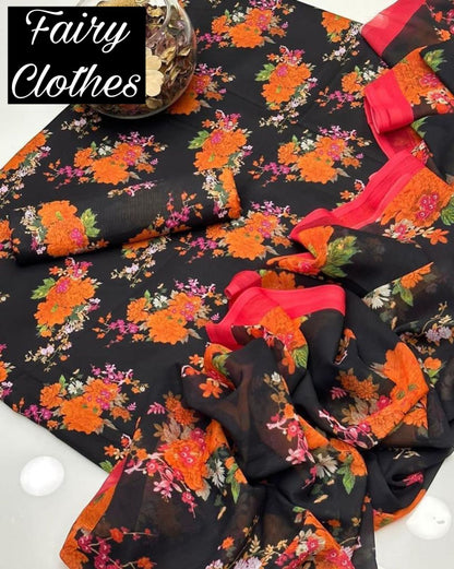 BAROQUE -3PC PRINTED DRESS WITH PRINTED KRINKLE CHIFFON DUPATTA- FP-01