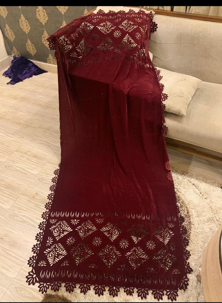 FAIRY CLOTHES -VELVET LASER CUTWORK SHAWL- FS-20