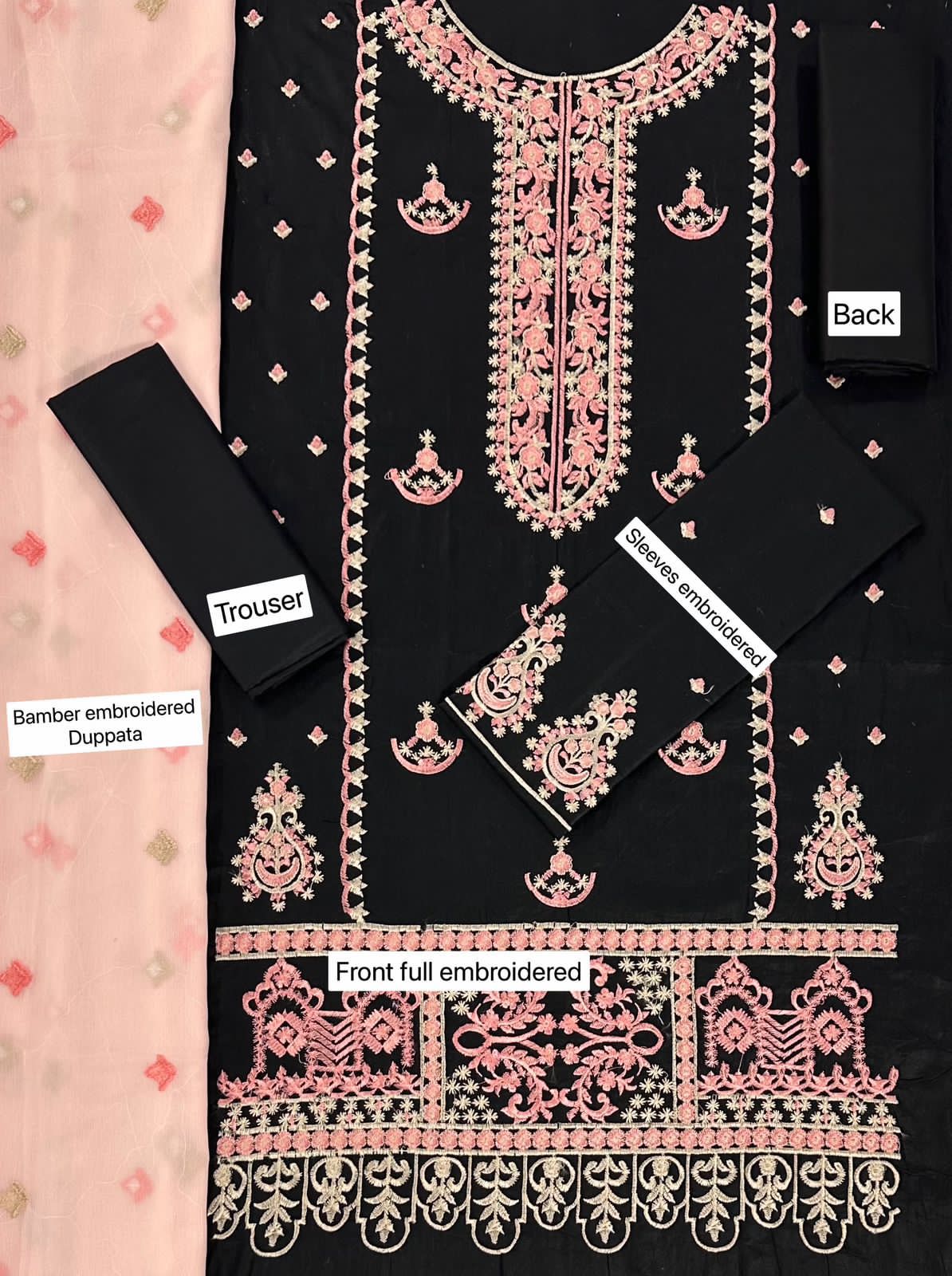 ZAIB -3PC EMBROIDERED LINEN DRESS WITH EMBROIDERED CHIFFON DUPATTA- FW-33